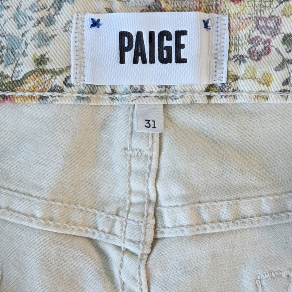 Paige Liberty Floral Print Cutoff Denim Shorts Womens Size 31 - Picture 5 of 8